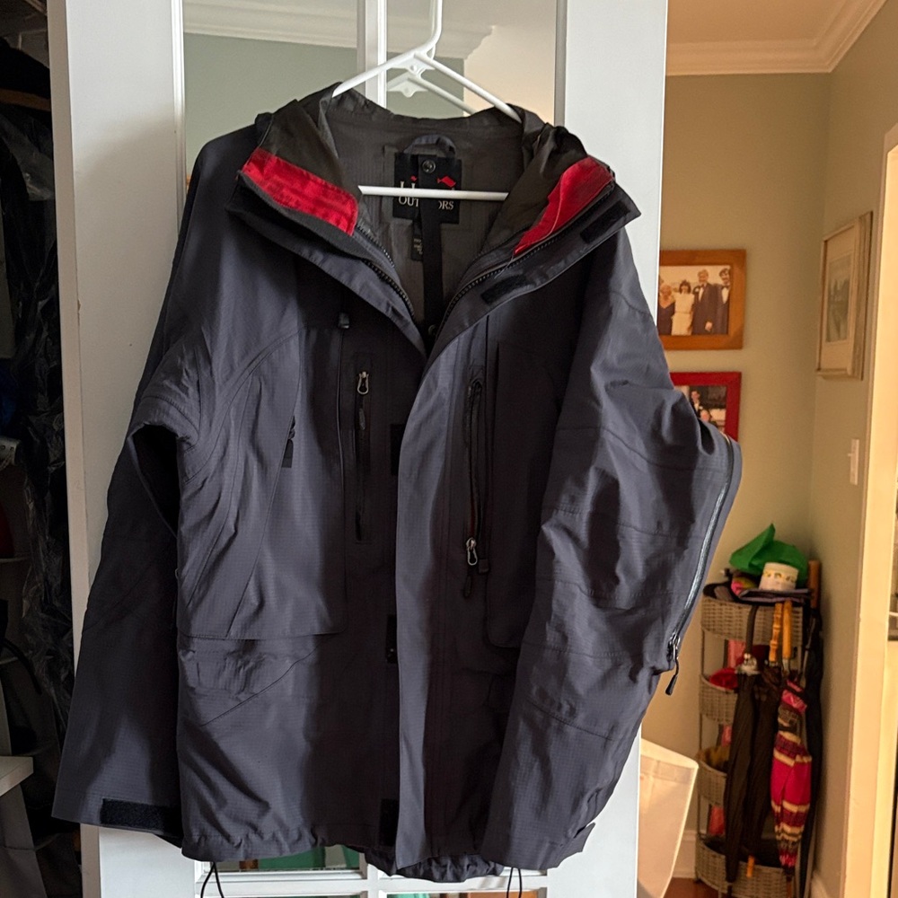 L.L. Bean Men's Charcoal and Crimson Performance Jacket